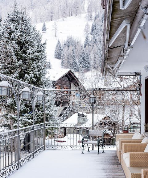 Winter scene at ski resort